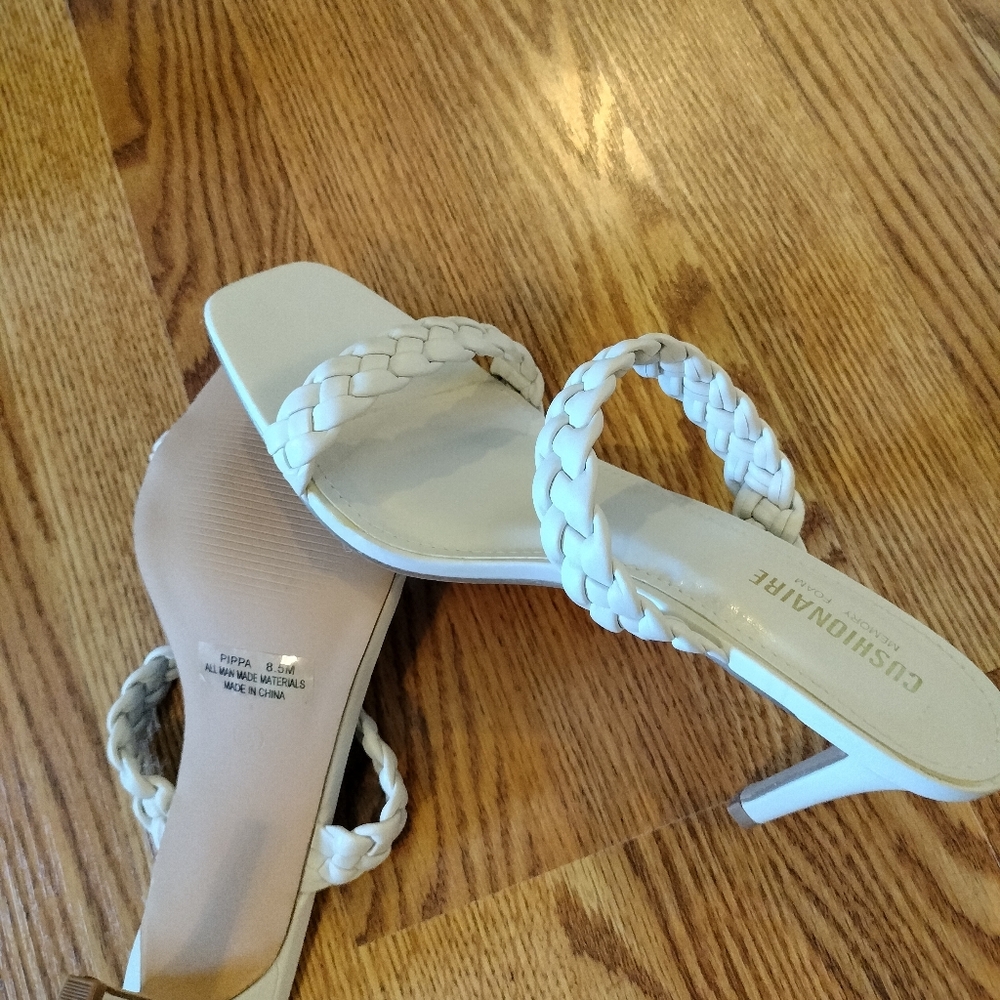 White heel sandals